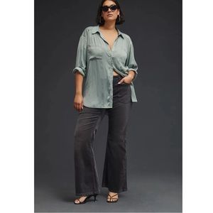 Anthropologie pilcro black corduroy flare pants